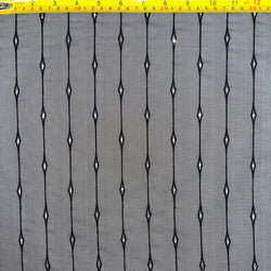 Black Line with Droplets on Nylon Mesh Fabric  | (4 Way Stretch/Per Yard)