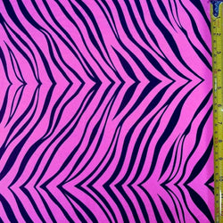 Exotic Zebra Print on Nylon Spandex Fabric (Hot Pink) | (4 Way Stretch/Per Yard)