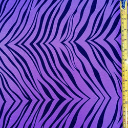 Exotic Zebra Print on Nylon Spandex Fabric (Purple) | (4 Way Stretch/Per Yard)