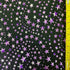 Star with Metallic Foil on Poly Spandex Fabric (Purple/Black) | (4 Way Stretch/Per Yard)