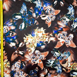 Butterfly Print on Poly Spandex Fabric | (4 Way Stretch/Per Yard)