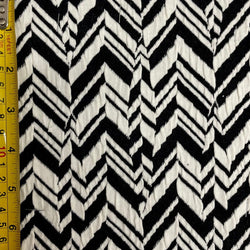Cross-Stitch Chevron Print on Nylon Spandex Fabric (Black/White) | (4 Way Stretch/Per Yard)