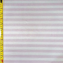 0.5" (Half Inch) Shiny Horizontal Stripes on Polyester Spandex Fabric (White/Pink) | (4 Way Stretch/Per Yard)