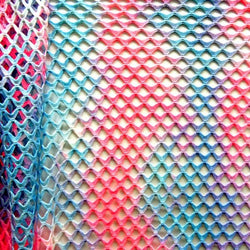 Tie Dyed Cabaret Big Hole Mesh Fabric (Multicolor) | (2 Way Stretch/Per Yard)
