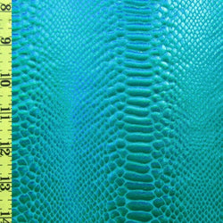 Holographic Ombre Snake Skin Print on Nylon Spandex Fabric (Turquoise/Turquoise) | (4 Way Stretch/Per Yard)
