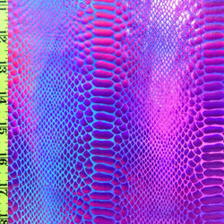 Holographic Gradient with Ombre Snake Skin Print on Nylon Spandex Fabric | (4 Way Stretch/Per Yard)