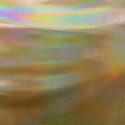 Holographic Mirror Dots on Tie Dyed Nylon Spandex Fabric (Yellow/Orange) | (4 Way Stretch/Per Yard)